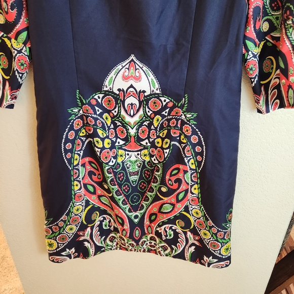 LOFT Paisley Retro 70s Shift Dress Size 10 - Picture 7 of 7